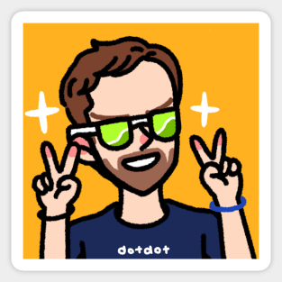 Daniil medvedev with Tennis Sunglasses Sticker